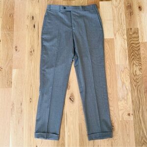 Zanella Flat Front Gray Dress Pants - Men’s 33